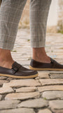 Moccasins Amadeus - Men's Leather Moccasins with Metal Buckle - MyMara