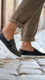 Moccasins Amadeus - Men's Leather Moccasins with Metal Buckle - MyMara